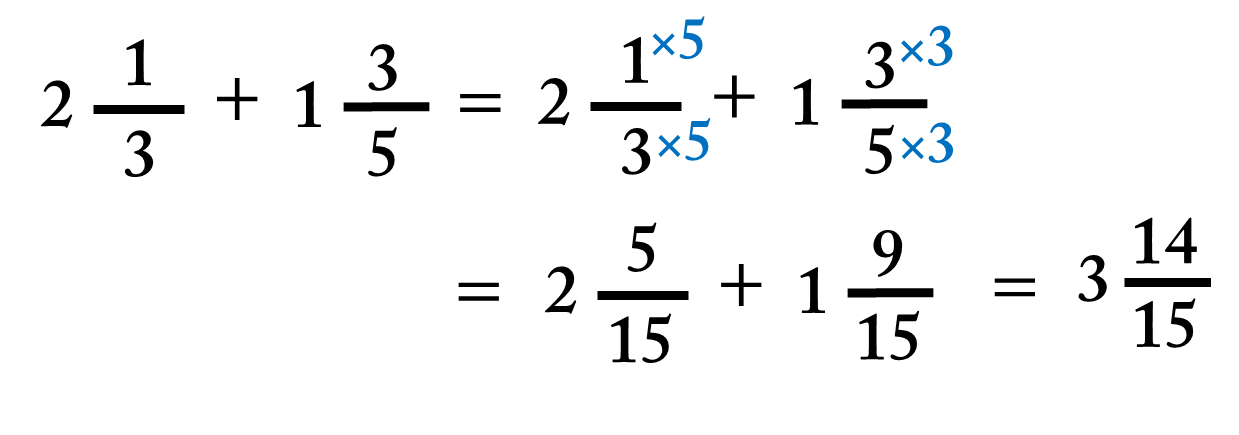 Suma de fracciones mixtas math3logic