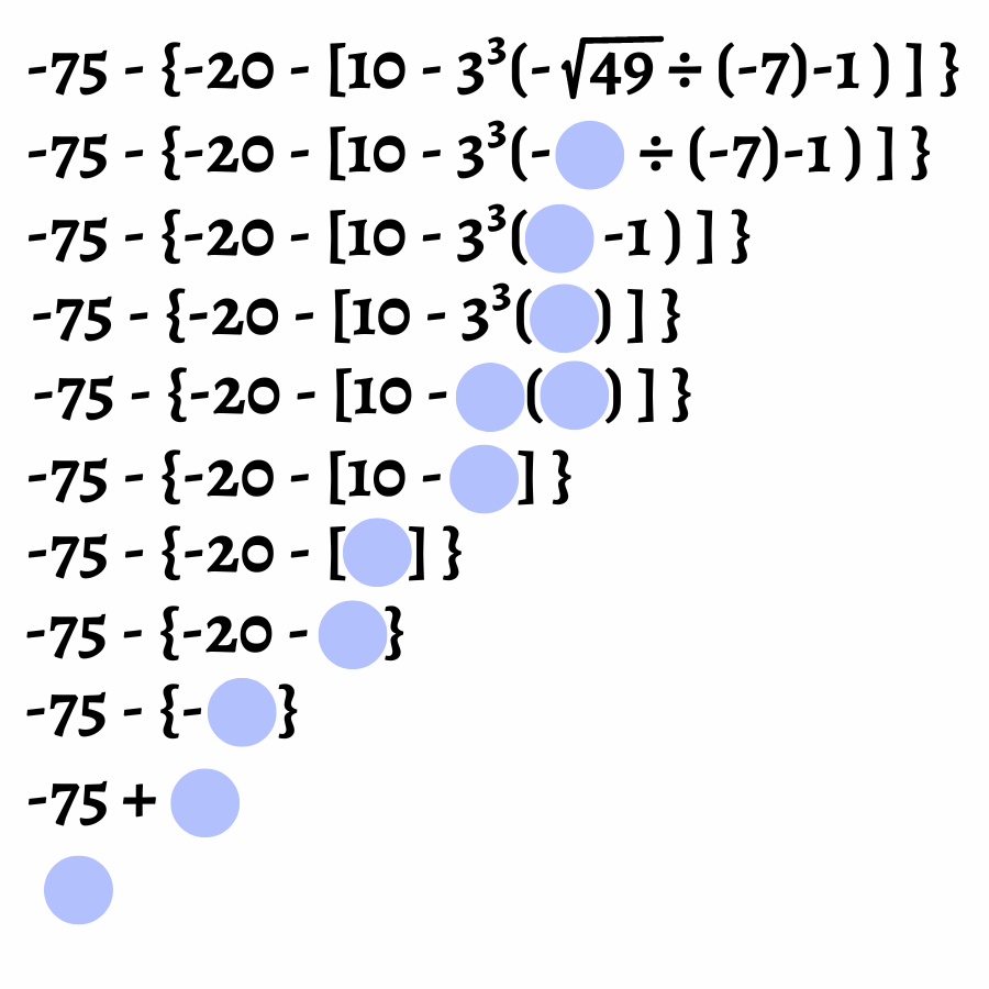 Jerarquía de operaciones con números enteros 