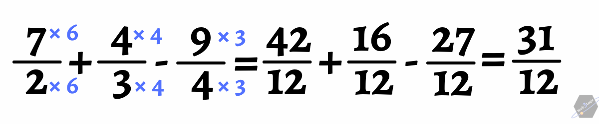 Suma de fracciones usando fracciones equivalentes