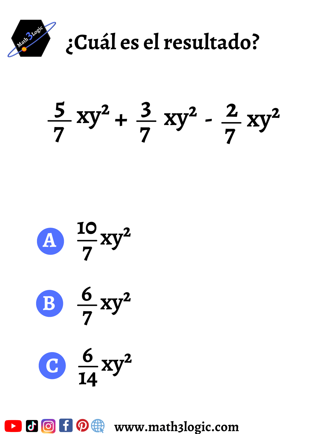 Suma y resta de monomios con fracciones 2