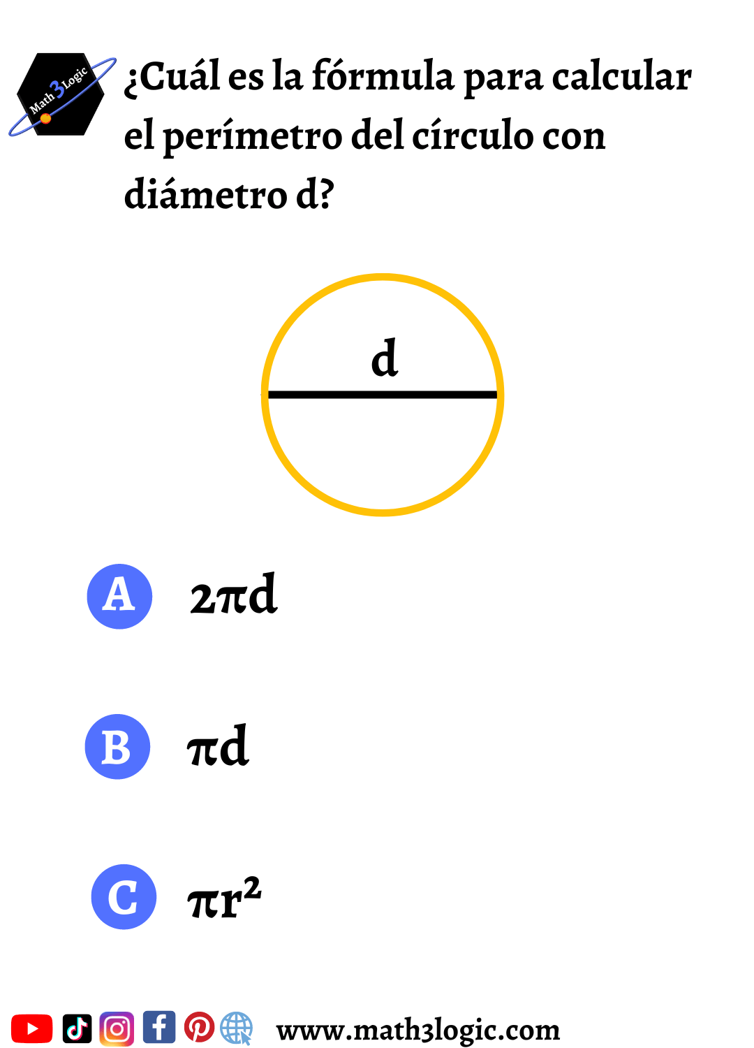 Perímetro del círculo ejercicios math3logic2
