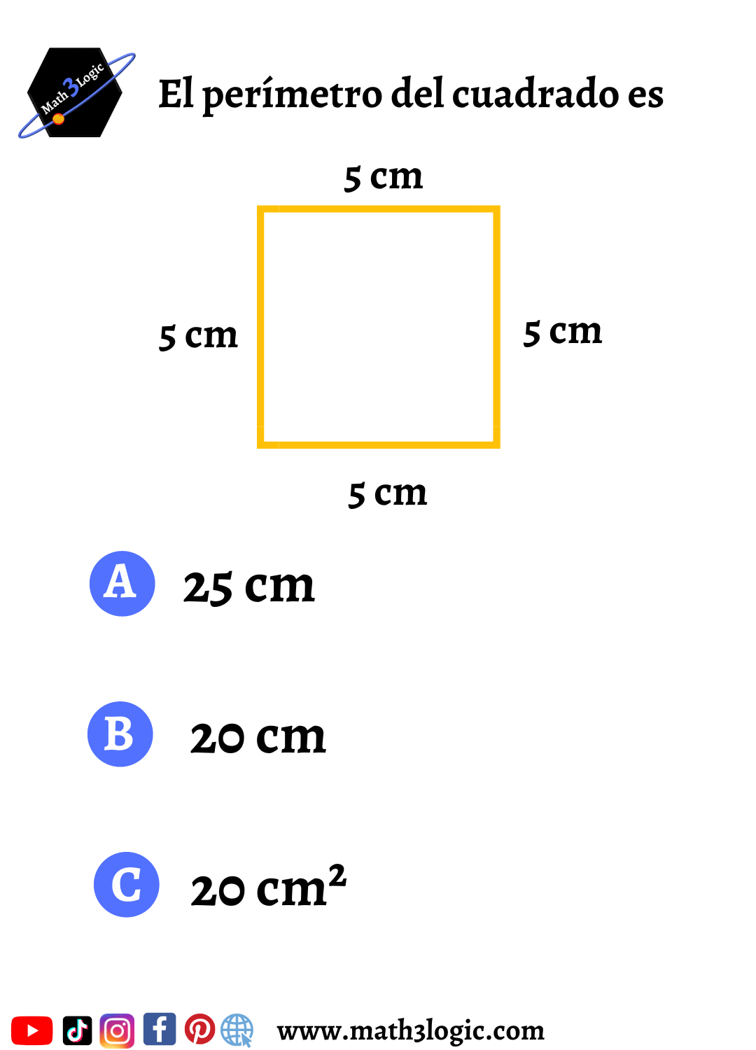 Ejercicio de perímetro cuadrado math3logic