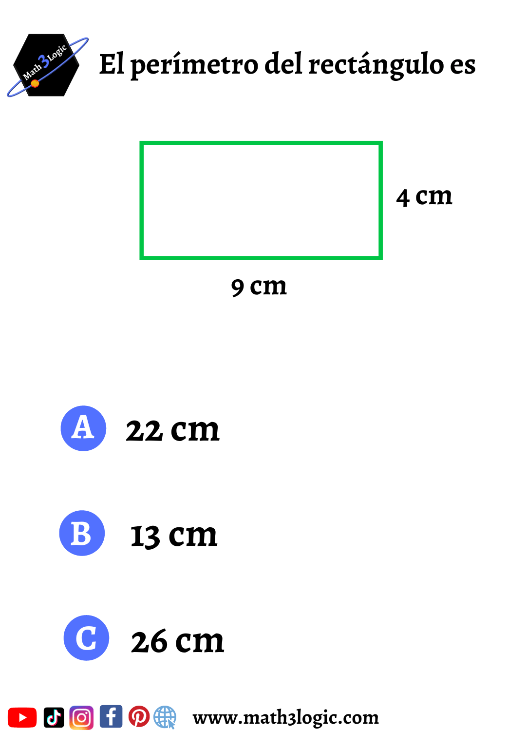 Ejercicio de perímetro cuadrado math3logic3