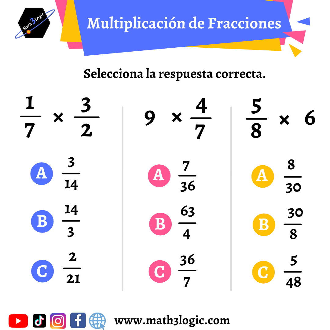 Actividad Multiplicación de fracciones y enteros math3logic