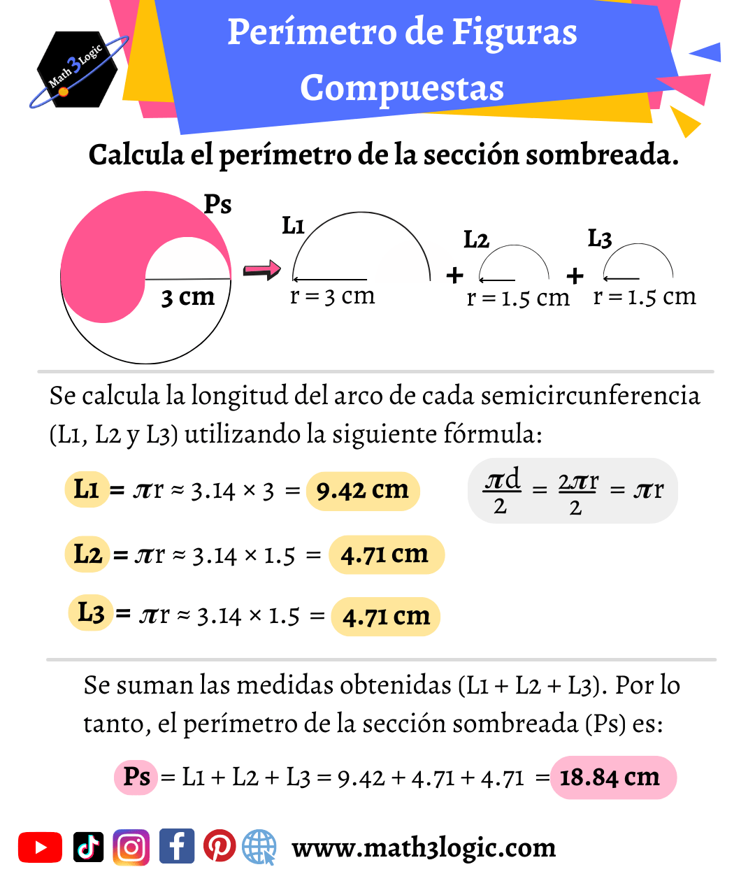 Perímetro de figuras compuestas 4 math3logic